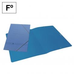 Carpeta Carton Mk Folio  Sin Solapas Azul