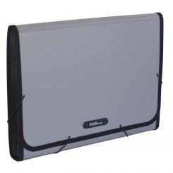 Carpeta clasificadora Plus PP Goma  gris Metalico