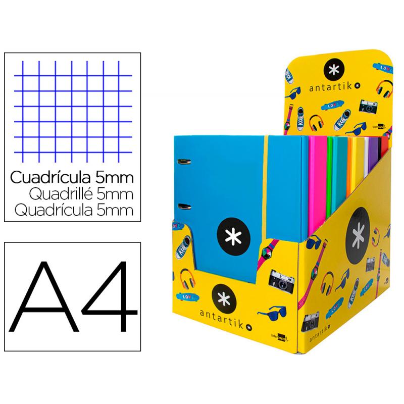 carpeta-con-recambio-y-solapa-liderpapel-antartik-a4-cuadro-5mm-forrada-4-anillas-redondas-40mm-colores-surtidos