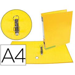 Carpeta de 2 anillas 25 mm mixtas LIDERPAPEL A4 forrado color system con ollao y tarjetero amarillo