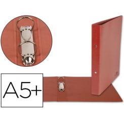 Carpeta de 2 anillas 25mm redondas LIDERPAPEL cuarto carton cuero