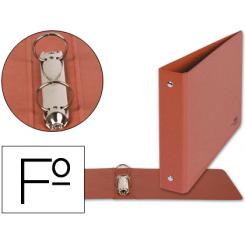 Carpeta de 2 anillas 25mm redondas LIDERPAPEL folio apaisado carton cuero