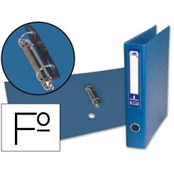 Carpeta de 2 anillas 40mm mixtas LIDERPAPEL folio carton forrado paper coat compresor plastico azul