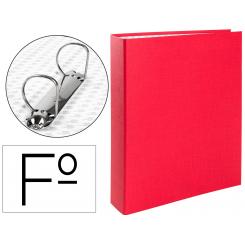 Carpeta De 2 Anillas 40mm Mixtas LIDERPAPEL Folio Carton Forrado Paper Coat Plastico Roja