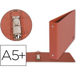 Carpeta de 2 anillas 40mm redondas LIDERPAPEL cuarto apaisado carton cuero