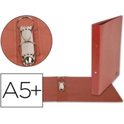 Carpeta de 2 anillas 40mm redondas LIDERPAPEL cuarto carton cuero