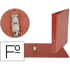 Carpeta de 2 anillas 40mm redondas LIDERPAPEL folio carton cuero