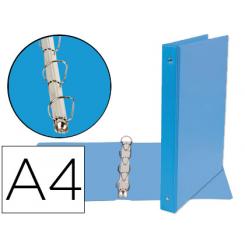 Carpeta de 4 anillas 25 mm mixtas LIDERPAPEL A4 carton forrado PVC azul