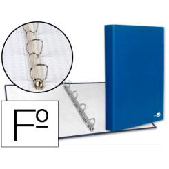 Carpeta de 4 anillas 25mm mixtas LIDERPAPEL folio carton forrado paper coat azul