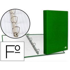 Carpeta de 4 anillas 25mm mixtas LIDERPAPEL folio cartonforrado paper coat verde