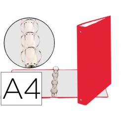 Carpeta De 4 Anillas 30mm Redondas EXACOMPTA DIN A4 Carton Forrado Rojo