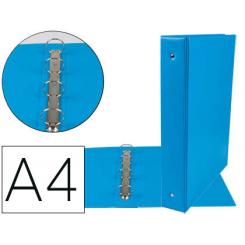 Carpeta de 4 anillas 40 mm mixtas LIDERPAPEL A4 carton forrado PVC azul