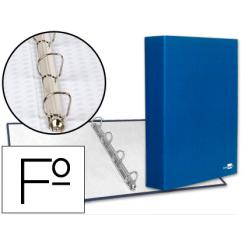 Carpeta de 4 anillas 40mm mixtas LIDERPAPEL folio carton forrado paper coat azul