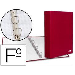 Carpeta de 4 anillas 40mm mixtas LIDERPAPEL folio carton forrado paper coat roja