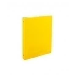 Carpeta De Anillas Carchivo Luz Carton Plastificado Brillo Fº-Xl 4 anillas Redonda 40Mm Amarillo
