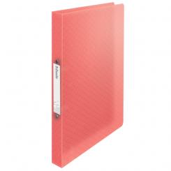 Carpeta de anillas ESSELTE ColourBreeze PP. 2 anillas redondas de 25 mm. DIN A4, coral