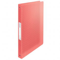 Carpeta de anillas ESSELTE ColourBreeze PP. 4 anillas redondas de 25 mm. DIN A4, coral