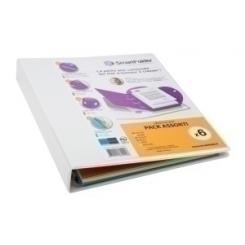 Carpeta De Anillas Tarifold Carton Forrado A4 4An. Personalizable Blanco (Incluye 6 Smartfolder Surtidos)
