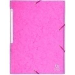 Carpeta De Gomas Y Solapas Exacompta Maxi Carton A4 Con Etiqueta Fucsia