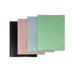 Carpeta De Gomas Y Solapas Pardo Pastel Pp Opaco Fº Azul
