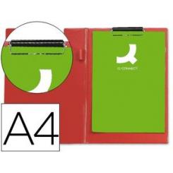 Carpeta Q-CONNECT miniclips plastico DIN A4 roja