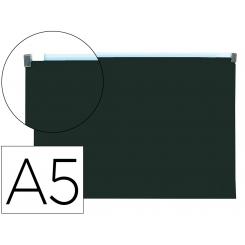 Carpeta dossier LIDERPAPEL A5 cierre de cremallera negro opaco