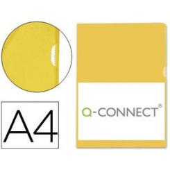 Carpeta dossier uñero plastico Q-CONNECT DIN A4 120 micras amarilla caja de 100 unidades