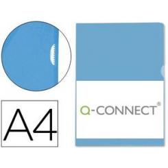 Carpeta dossier uñero plastico Q-CONNECT DIN A4 120 micras azul caja de 100 unidades