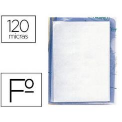 Carpeta dossier uñero plastico Q-CONNECT DIN A4 120 micras transparente -bolsa de 10 unidades