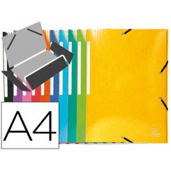 Carpeta EXACOMPTA Gomas Carton Simil-Prespan Tres Solapas DIN A4+ Colores Surtidos