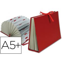 Carpeta fuelle LIDERPAPEL cuarto carton forrado burdeos