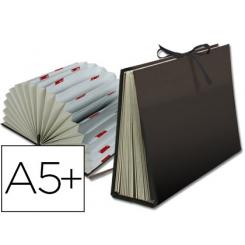 Carpeta fuelle LIDERPAPEL cuarto carton forrado negra