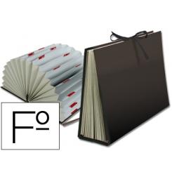 Carpeta fuelle LIDERPAPEL folio carton forrado negra