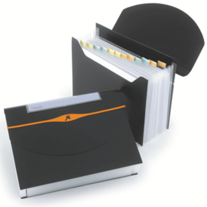 Carpeta fuelle REXEL Optima 13 compartimentos, negro