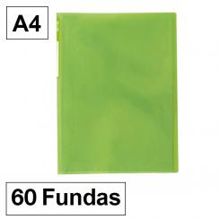 Carpeta Fundas Plus A4 60F Translúcido Verde