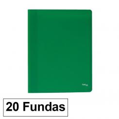 Carpeta Fundas Plus A4 Eco 20F Verde