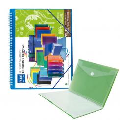 Carpeta Fundas PLUS con espiral y gomas 50F Azul