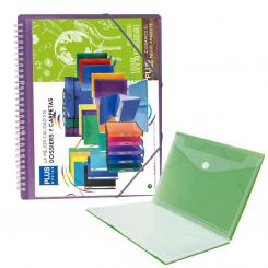 Carpeta Fundas PLUS con espiral y gomas 50F Violeta