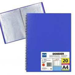 Carpeta Fundas Plus Espiral 20F Azul