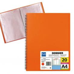 Carpeta Fundas Plus Espiral 20F Naranja