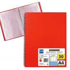 Carpeta Fundas Plus Espiral 30F Rojo