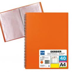Carpeta Fundas Plus Espiral 40F Naranja