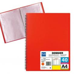 Carpeta Fundas Plus Espiral 40F Rojo