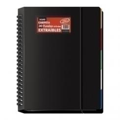 Carpeta Fundas (Tarifario) Dohe Espiral Pp Extraible Opaco A4 30 F. Negro