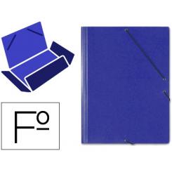 Carpeta gomas solapas carton compacto Saro folio azul.