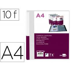 Carpeta LIDERPAPEL 10 fundas canguro pp DIN A4 transparenteportada y lomo personalizable