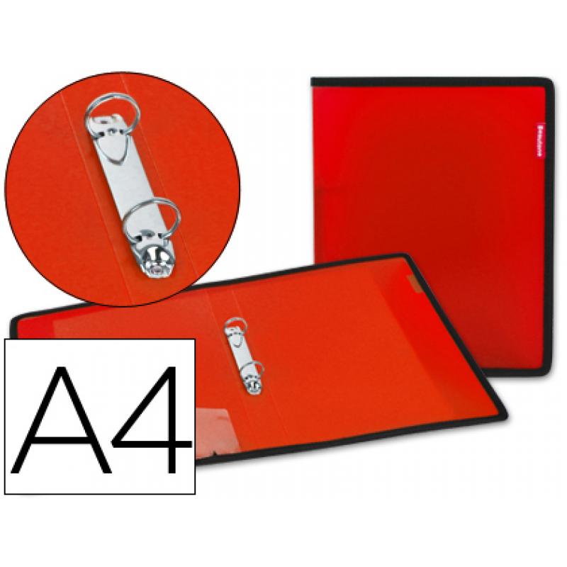 carpeta-liderpapel-2-anillas-25-mm-43030-polipropileno-roja-con-bolsa-y-tarjetero-con-ribete-negro