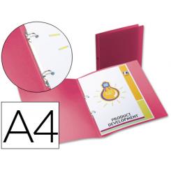 Carpeta LIDERPAPEL 2 anillas redondas mini 15 mm 49070 polipropileno DIN A4 rojo translucido