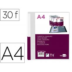 Carpeta LIDERPAPEL 30 fundas canguro pp DIN A4 transparenteportada y lomo personalizable