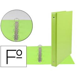 Carpeta LIDERPAPEL 4 anillas 25 mm redondas plastico folio color verde pistacho